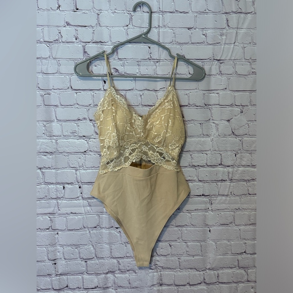 Lace Bodysuit with Spaghetti Straps